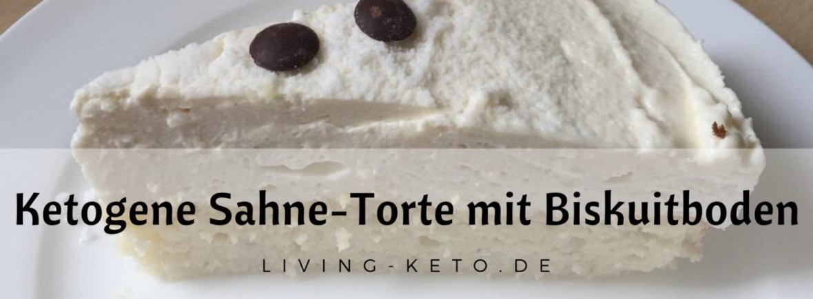 Ketogene Sahne-Mascarpone-Torte mit Biskuitboden
