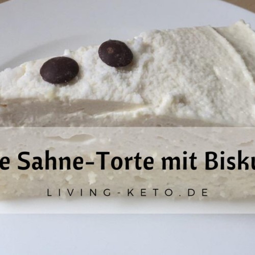 Ketogene Sahne-Mascarpone-Torte mit Biskuitboden