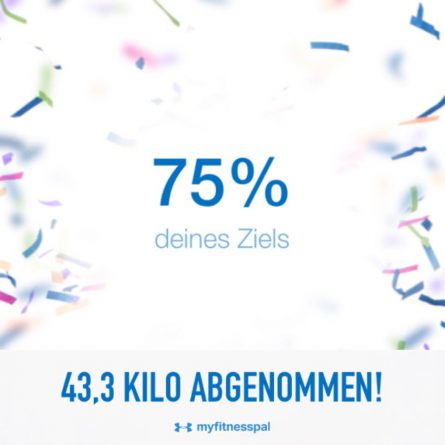 Abnehmen: 43 Kilo weniger, 75% des Zieles erreicht