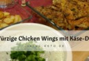 Knusprige ketogene Chicken Wings mit würzigem Käse-Dip