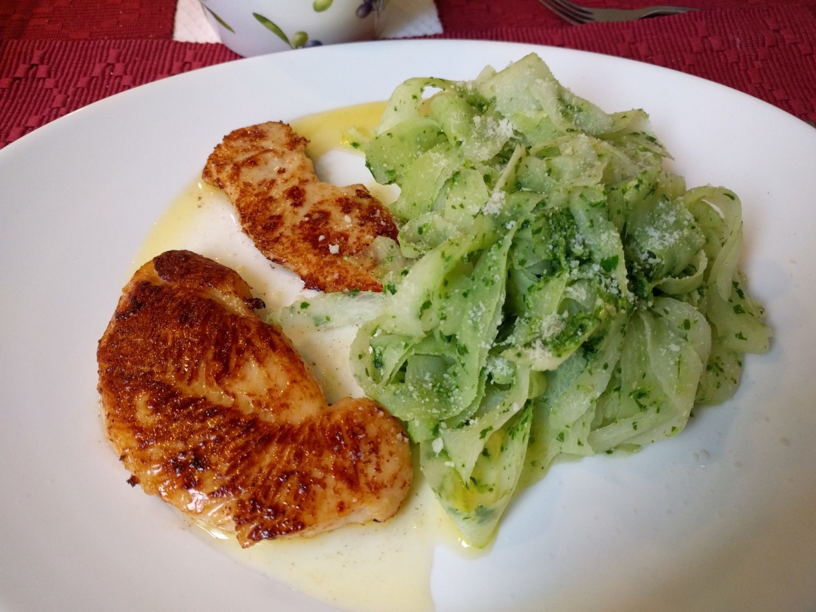 Rettich Nudeln mit Rucola Pesto