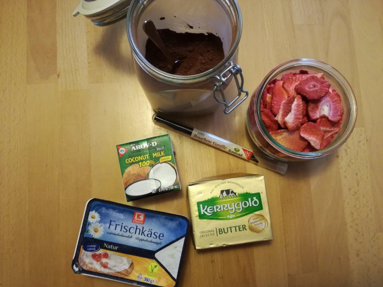 Kokos und Buttercreme Cupcakes Frosting Zutaten