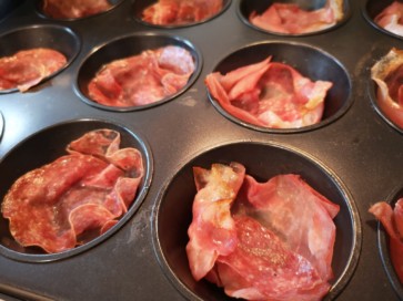 Schinken Salami nach dem Backen