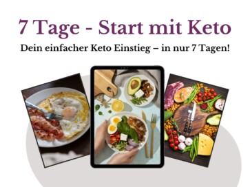 Selbstliebe mit Lipödem – mehr als eine körperliche Diagnose 5 Selbstliebe Lipödem Produktbild zum 7-Tage-Keto-Einstieg-Kurs mit Headline, drei Keto-Mahlzeiten und einer Keto-Bowl auf einem Tablet als Symbol für den digitalen Kurs.