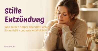 Herzlich Willkommen! 5 keto ohne diät Frau sitzt erschöpft am Tisch – Artikel über chronische stille Entzündungen, Auslöser und wie ketogene Ernährung ansetzt, living-keto.de